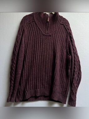 Tommy Bahama Merino Wool Silk Quarter Zip Sweater S Burgundy